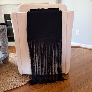 Black Fringe Knit Skirt